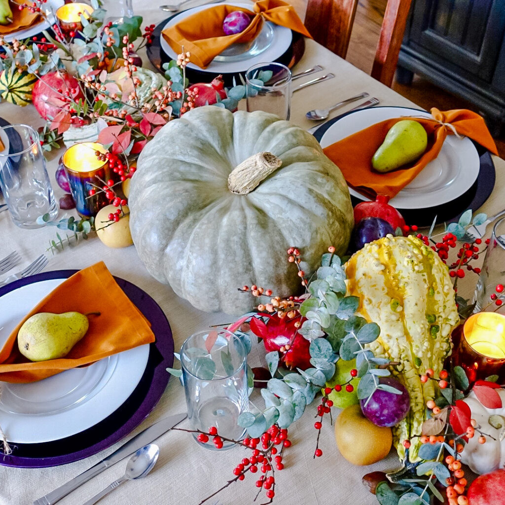 Modern Thanksgiving Cornucopia Centerpiece