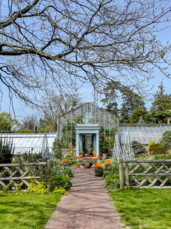 Conservatory at Wave Hill Garden in Spring Time